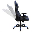 Bowery Hill Leather Racing Reclining Gaming Chair in Black and Blue
