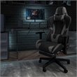 Bowery Hill Leather Racing Reclining Gaming Chair in Black and Gray