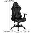 Bowery Hill Leather Racing Reclining Gaming Chair in Black and Gray
