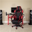 Bowery Hill Leather Racing Reclining Gaming Chair in Black and Red
