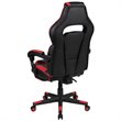 Bowery Hill Leather Racing Reclining Gaming Chair in Black and Red