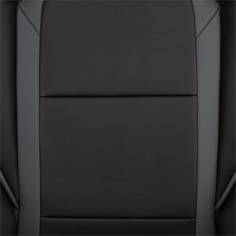 Bowery Hill Leather Ergonomic Swivel Gaming Chair in Black and Gray