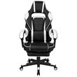 Bowery Hill Leather Racing Reclining Gaming Chair in Black and White
