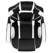 Bowery Hill Leather Racing Reclining Gaming Chair in Black and White