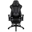 Bowery Hill Leather Racing Reclining Gaming Chair in Black and Gray