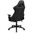 Bowery Hill Leather Racing Reclining Gaming Chair in Black and Gray