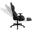 Bowery Hill Leather Racing Reclining Gaming Chair in Black and Gray