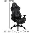 Bowery Hill Leather Racing Reclining Gaming Chair in Black and Gray