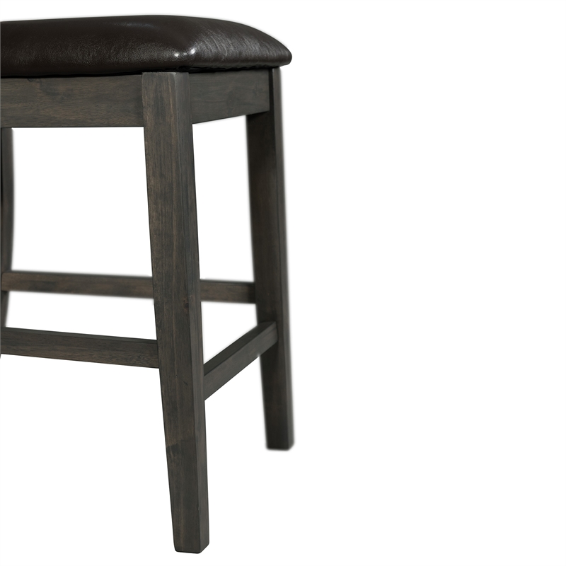 Bowery Hill Solid Wood 7PC Counter Height Dining Set in Grey