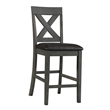 Bowery Hill Solid Wood 7PC Counter Height Dining Set in Grey