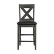 Bowery Hill Solid Wood 7PC Counter Height Dining Set in Grey