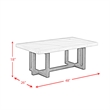 Bowery Hill Contemporary Marble Rectangular Coffee Table in White