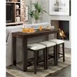 Bowery Hill Multipurpose Bar Table Set in Dark Walnut with USB Ports