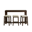 Bowery Hill Multipurpose Bar Table Set in Dark Walnut with USB Ports