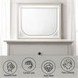 Bowery Hill Wood Rectangular Beveled Mirror with LED in Pearl White