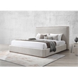 Bowery Hill Contemporary Fabric Upholstered Rectangular Queen Bed in Gray
