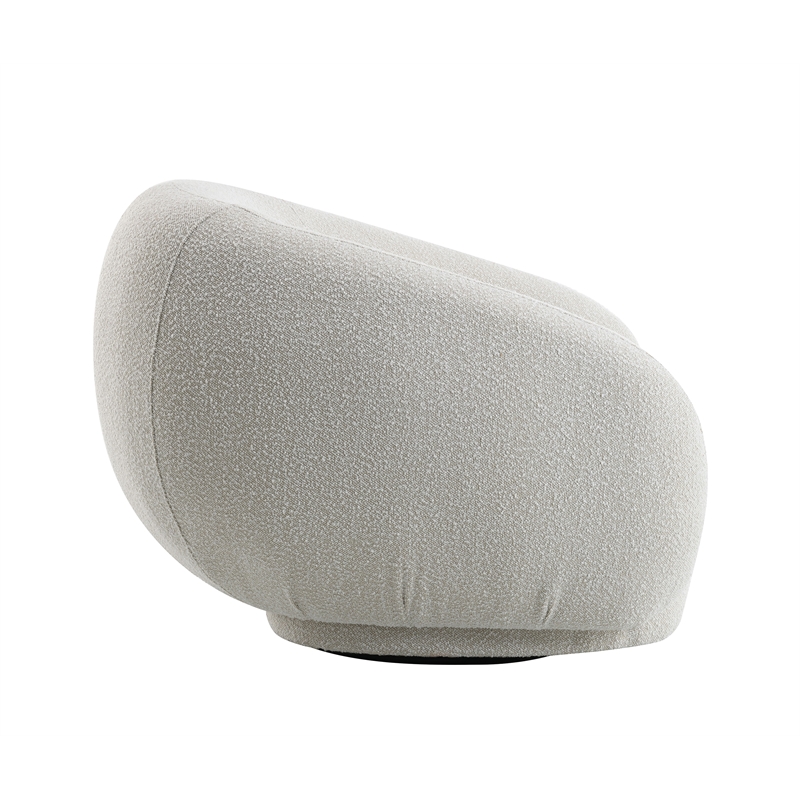 Bowery Hill Contemporary Fabric Upholstered Chair with Swivel in Beige