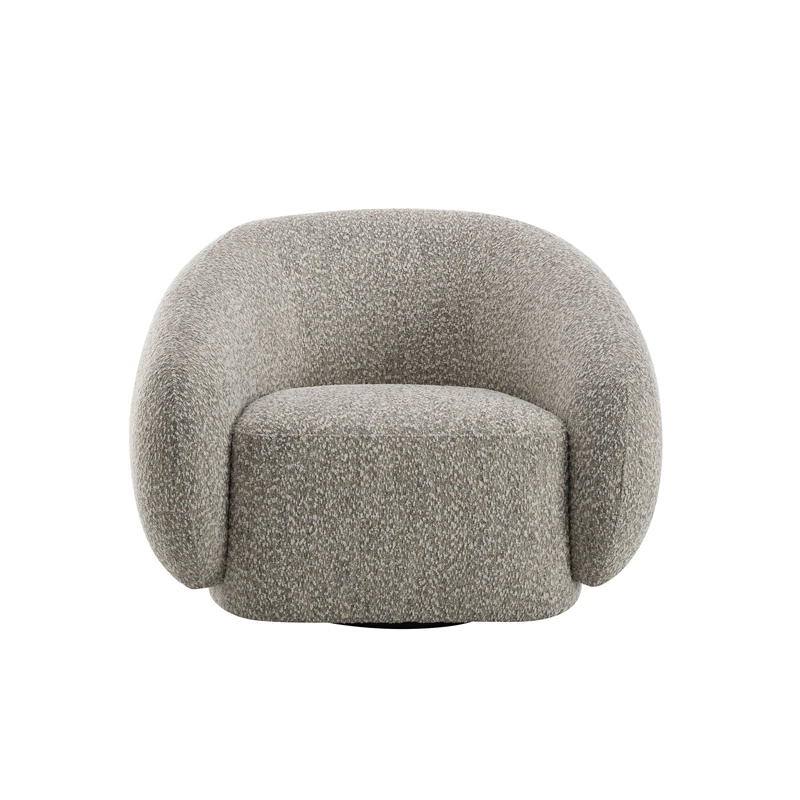 Bowery Hill Fabric Upholstered Chair with Swivel in 2-Tone Brown