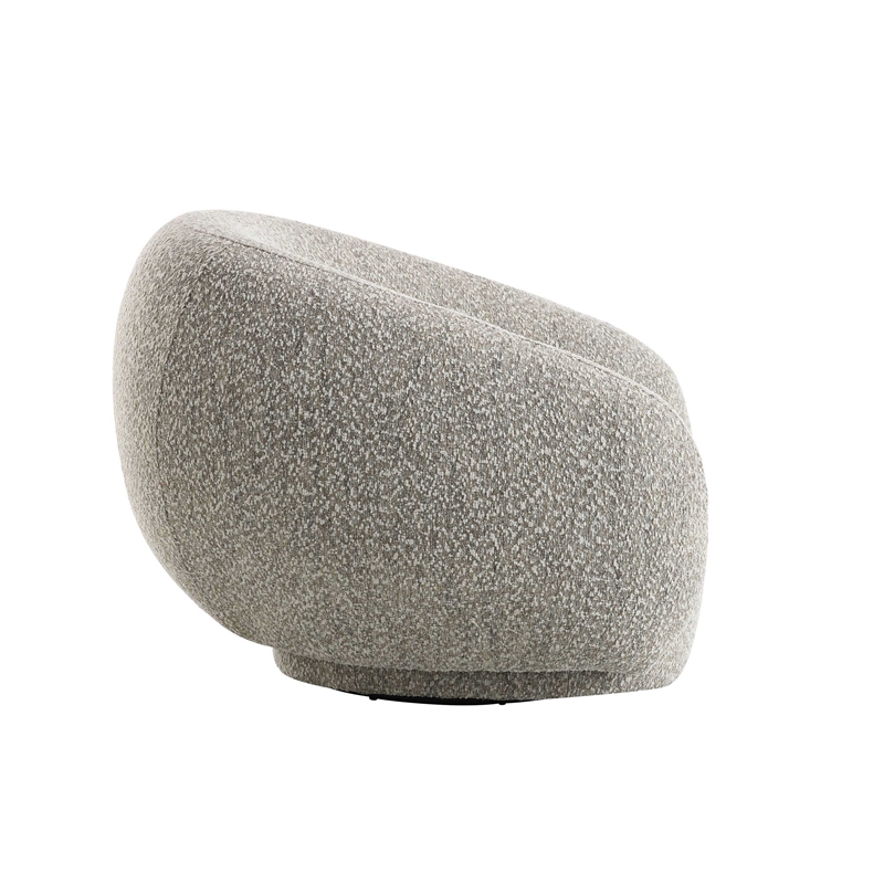 Bowery Hill Fabric Upholstered Chair with Swivel in 2-Tone Brown