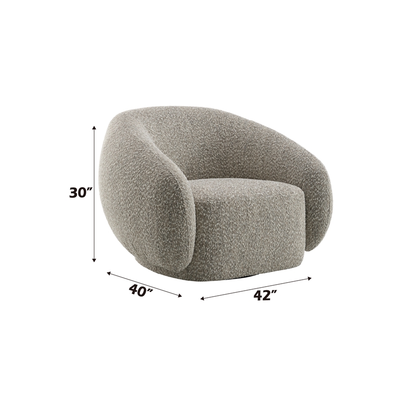 Bowery Hill Fabric Upholstered Chair with Swivel in 2-Tone Brown