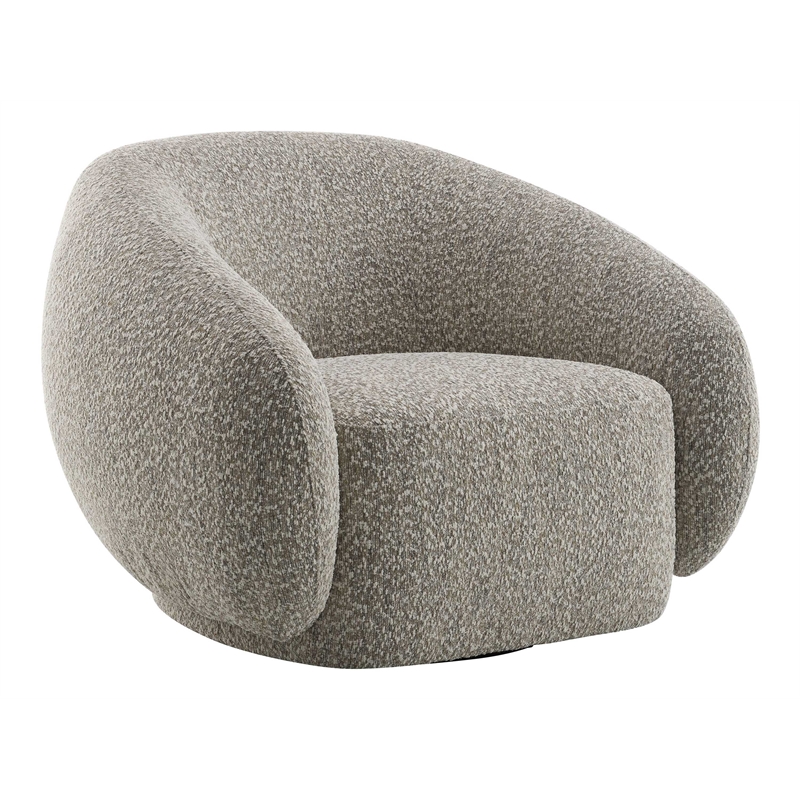 Bowery Hill Fabric Upholstered Chair with Swivel in 2-Tone Brown