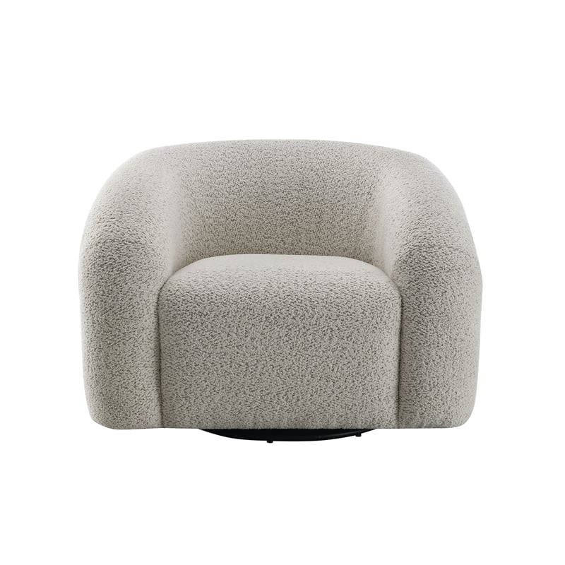 Bowery Hill Contemporary Fabric Upholstered Chair with Hidden Swivel in Gray