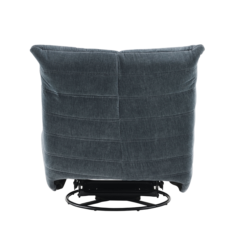 Bowery Hill Chenille Upholstered Glider Recliner with Swivel in Shadow Dark Gray
