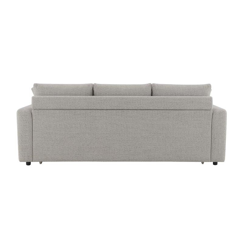 Bowery Hill Fabric Upholstered Sofa with Sleeper and 2 Pillows in Beige