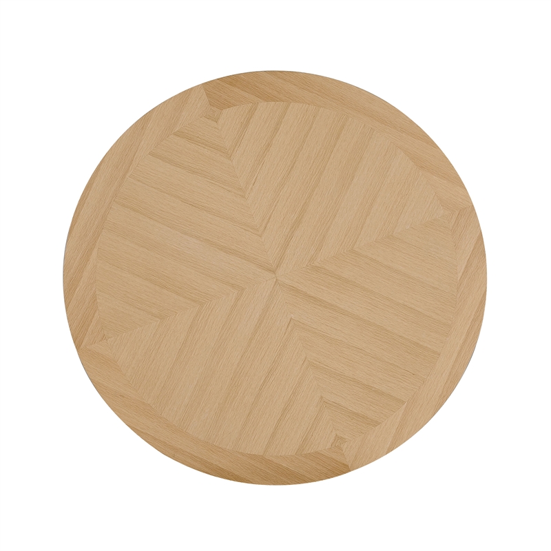 Bowery Hill Transitional Wood X-Shaped Base Round Dining Table in Oak