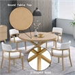 Bowery Hill Transitional Wood X-Shaped Base Round Dining Table in Oak