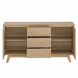 Bowery Hill 3-Drawer Transitional Wood Server with Four Angled Legs in Oak