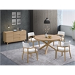 Bowery Hill 3-Drawer Transitional Wood Server with Four Angled Legs in Oak