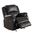 Bowery Hill Motion Rocker Recliner in Black Synthetic Leather