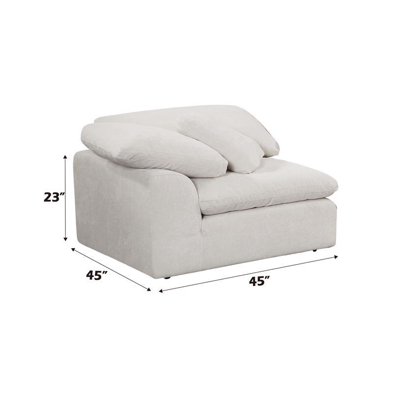 Bowery Hill Contemporary Modular - Wedge with Pillow in Ivory Linen