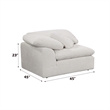 Bowery Hill Contemporary Modular - Wedge with Pillow in Ivory Linen