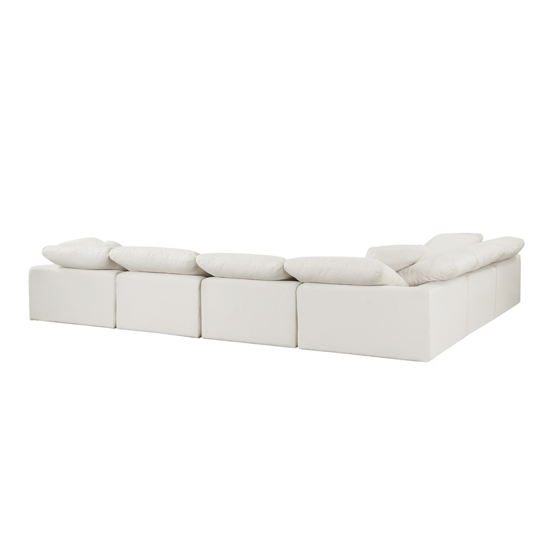 Bowery Hill Contemporary Modular - Wedge with Pillow in Ivory Linen