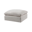 Bowery Hill Contemporary Wooden Frame Modular Ottoman in Ivory Linen