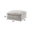 Bowery Hill Contemporary Wooden Frame Modular Ottoman in Ivory Linen