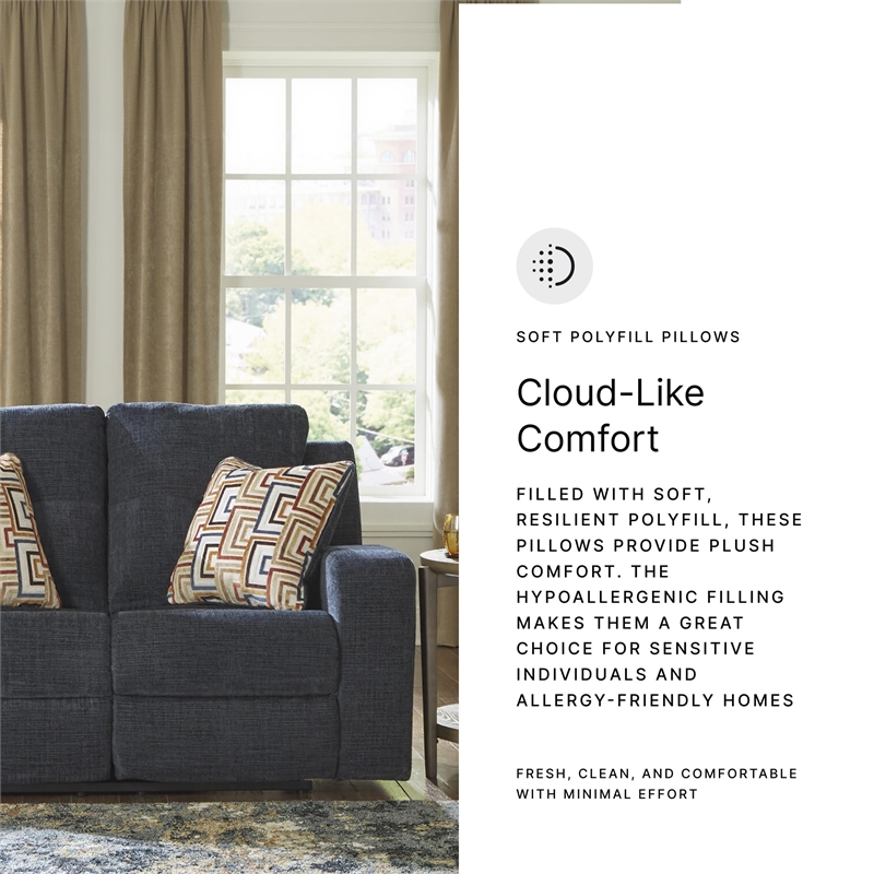 Bowery Hill Modern / Contemporary Polyester Blue Reclining Loveseat