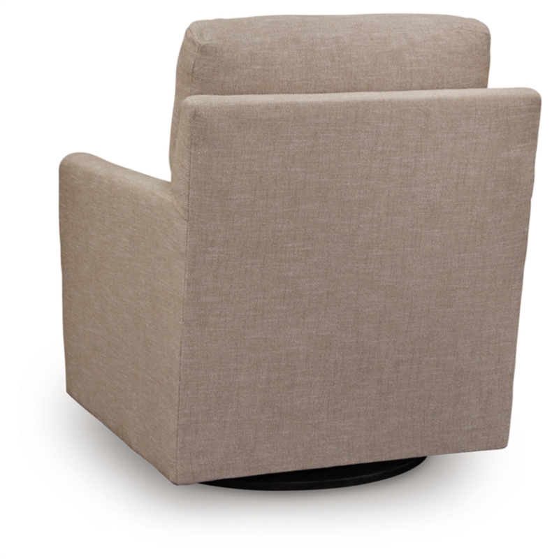 Bowery Hill Contemporary Polyester Next-Gen Nuvella Brown Swivel Chair