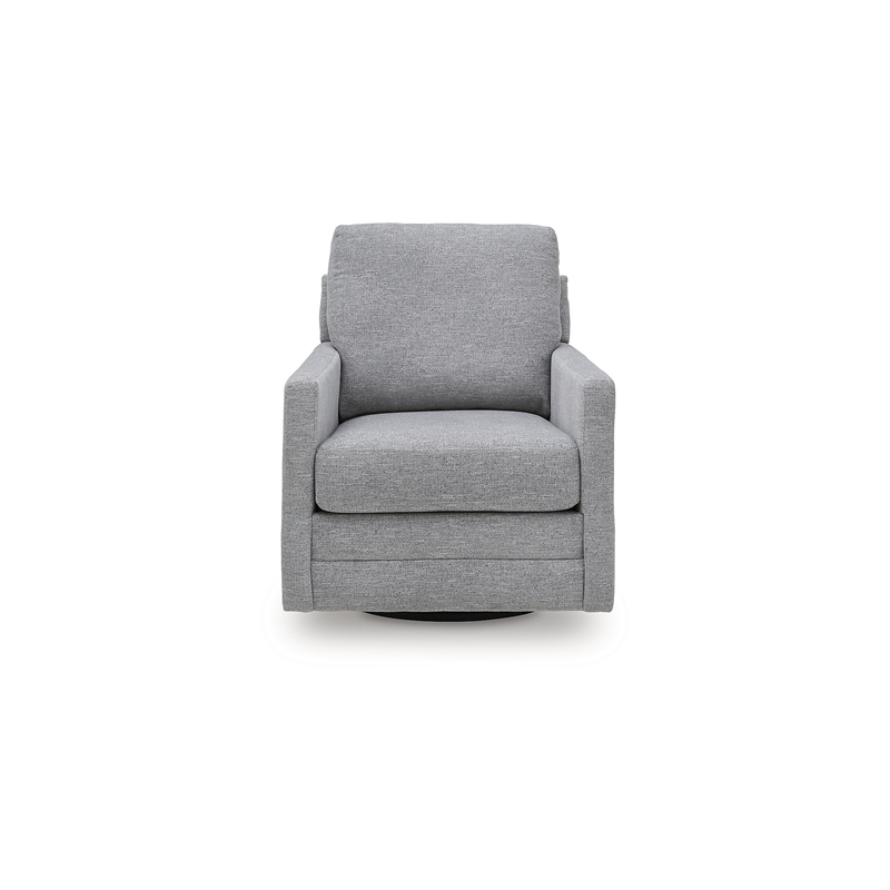 Bowery Hill Contemporary Polyester Next-Gen Nuvella Gray Swivel Accent Chair