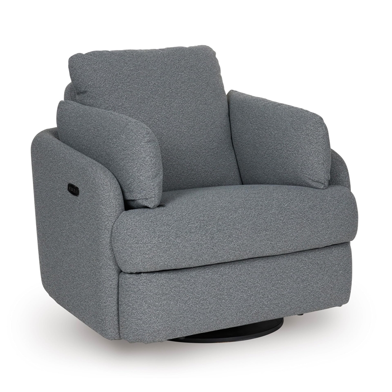 Bowery Hill Contemporary Polyester Next-Gen Nuvella Swivel Power Recliner