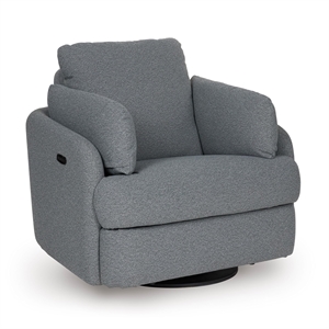 Bowery Hill Contemporary Polyester Next-Gen Nuvella Swivel Power Recliner