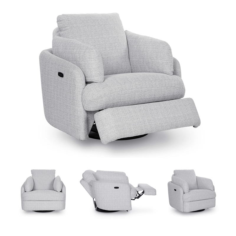 Bowery Hill Contemporary Polyester Next-Gen Nuvella Swivel Power Recliner