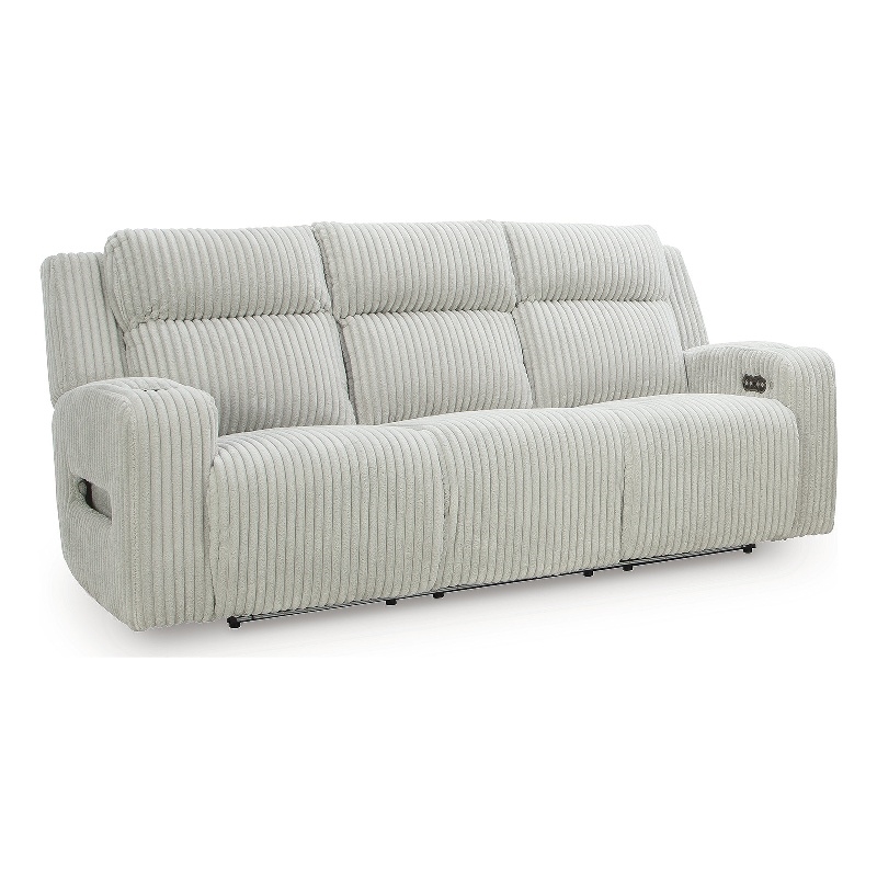 Bowery Hill Contemporary Polyester Light Gray Power Reclining Sofa
