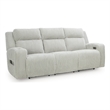 Bowery Hill Contemporary Polyester Light Gray Power Reclining Sofa