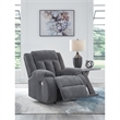 Bowery Hill Contemporary Polyester Gray Finish Power Recliner