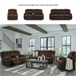 Bowery Hill Contemporary Polyester Brown Power Reclining Loveseat