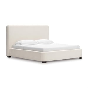 Bowery Hill Engineered Wood Beige King Upholstered Bed Rectangular Stain-Resistant 91.25&quot x 91.63&quot x 54.63&quot Unassembled