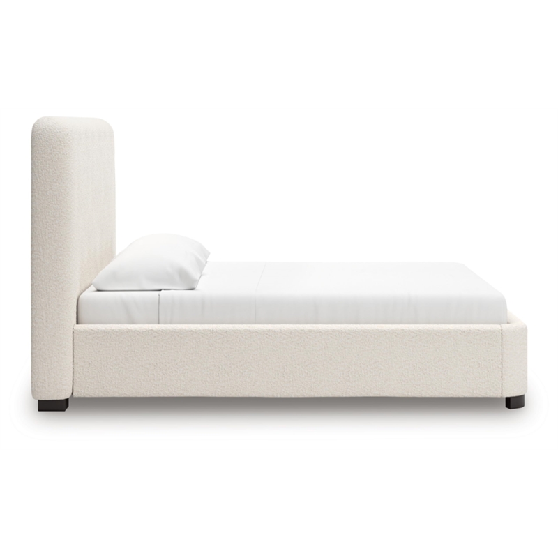 Bowery Hill Engineered Wood Beige King Upholstered Bed Rectangular Stain-Resistant 91.25